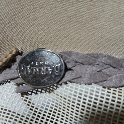 Two hats, each with a purse