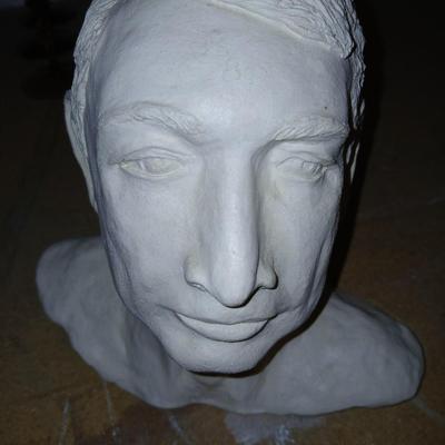 Plaster Male Bust head statue Artwork
