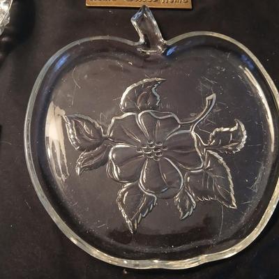 Home decor - candles - Carousel horse - Brass thermometer - glass dishes and corked back trivets