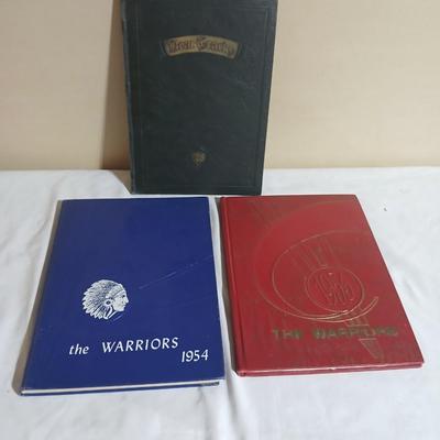Vintage Yearbooks - 1928 Bear Tracks - 1954 Kansas City "The Warriors"