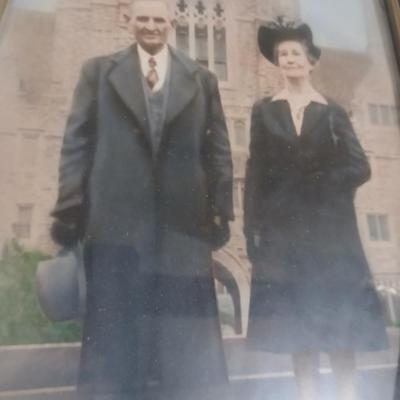 Antique Convex glass Art deco picture frame with portrait