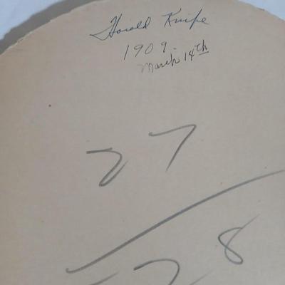 Antique Convex round photo frame with portraits - 1909