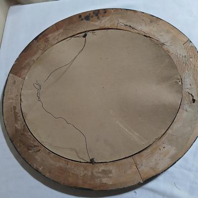 Antique Convex round photo frame with portraits - 1909