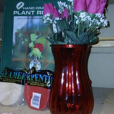 Happy Valentine's Day! Valentines' vases, faux flowers, and plant rooters