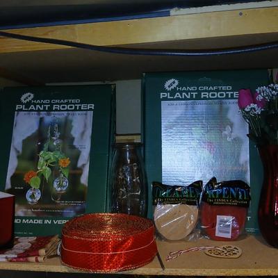 Happy Valentine's Day! Valentines' vases, faux flowers, and plant rooters