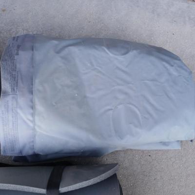 Small cooler - Marines laundry sack - Air mattress with pump and a foam bedroll