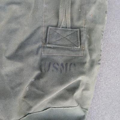 Small cooler - Marines laundry sack - Air mattress with pump and a foam bedroll