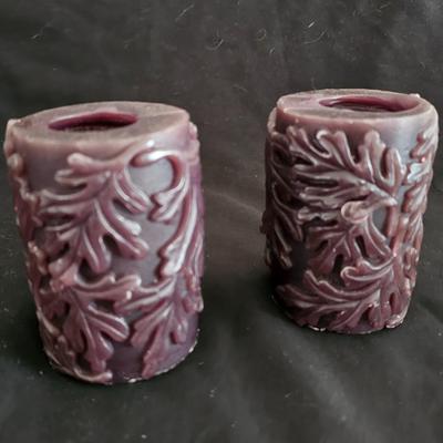 Large art deco glass bowl / vase - vase with bear on it and two candles