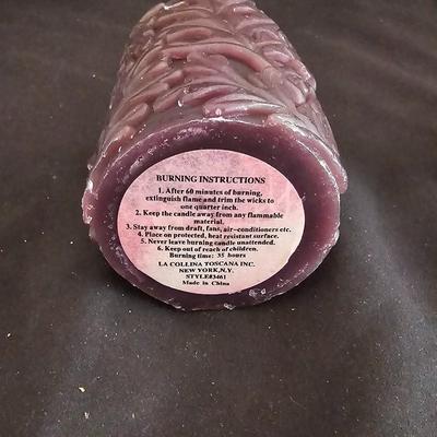 Large art deco glass bowl / vase - vase with bear on it and two candles