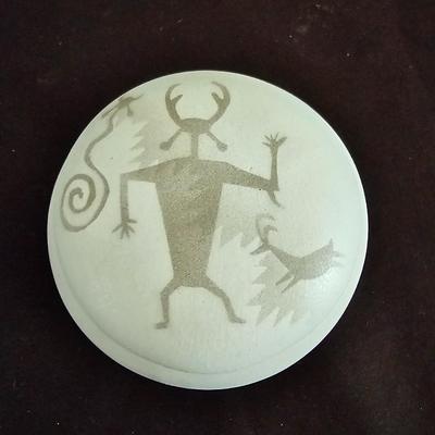 Two Matching Original hand-painted Native American Hozoni Pottery Signed