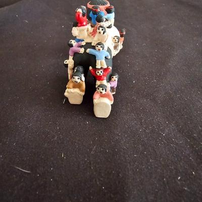 Cleo Teissedre Native American Storyteller w 8 Children Sculpture Figurine and smaller storyteller figure