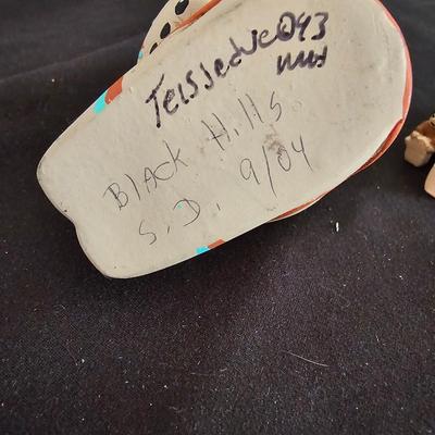 Cleo Teissedre Native American Storyteller w 8 Children Sculpture Figurine and smaller storyteller figure