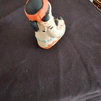 Cleo Teissedre Native American Storyteller w 8 Children Sculpture Figurine and smaller storyteller figure