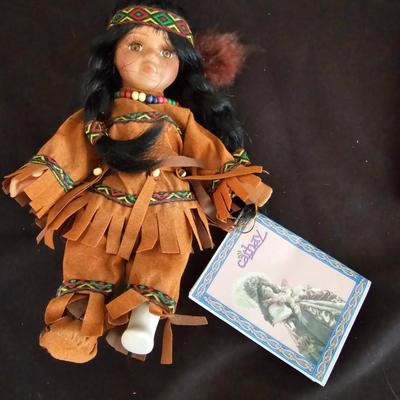 Limited edition with COA Native American doll Cathay with brand new dream catcher