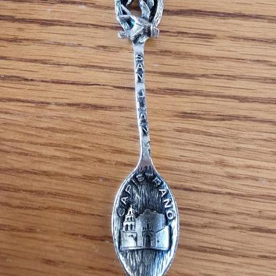 Souvenir spoons - Rawcliffe Pewter - and two stone handled spoons