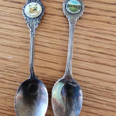 Six Silverplate state Souvenir spoons