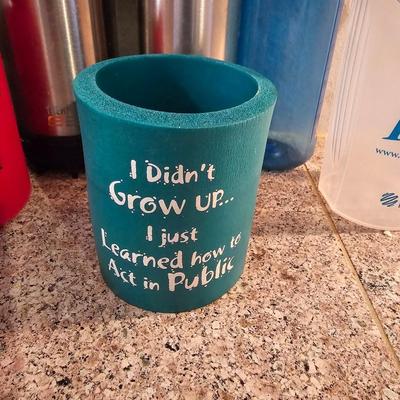 Stainless drink vessels = plastic drink cups and a koozie