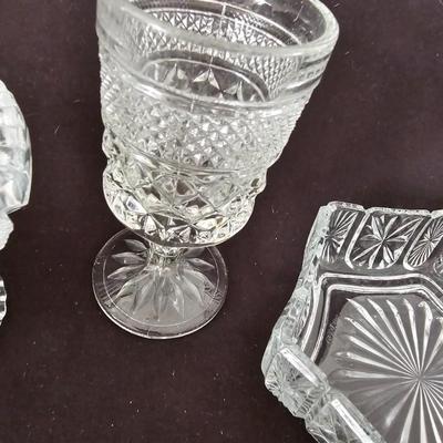 Vintage Glass dishware - collection of beautiful pressed glass dishes