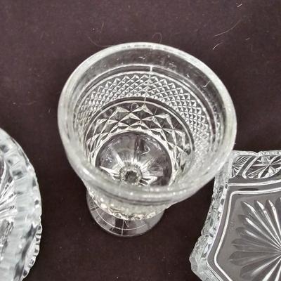 Vintage Glass dishware - collection of beautiful pressed glass dishes