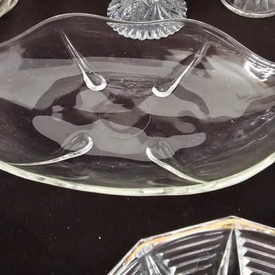 Vintage Glass dishware - collection of beautiful pressed glass dishes