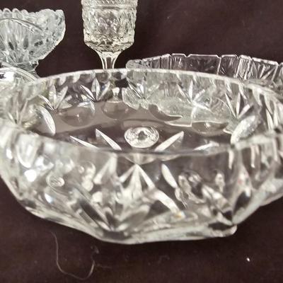 Vintage Glass dishware - collection of beautiful pressed glass dishes