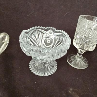 Vintage Glass dishware - collection of beautiful pressed glass dishes