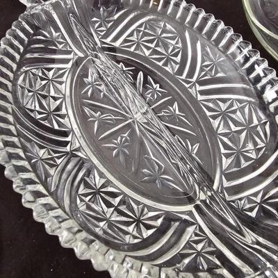 Vintage Glass dishware - collection of beautiful pressed glass dishes