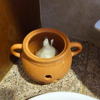 George foreman grilling machine with pottery garlic storage- plastic gravy boat and more