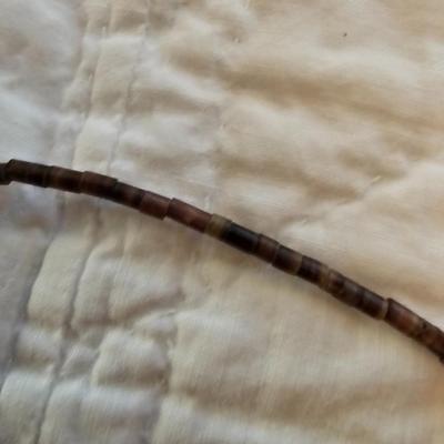 Two stone beaded necklaces and bear paw print clip on earrings