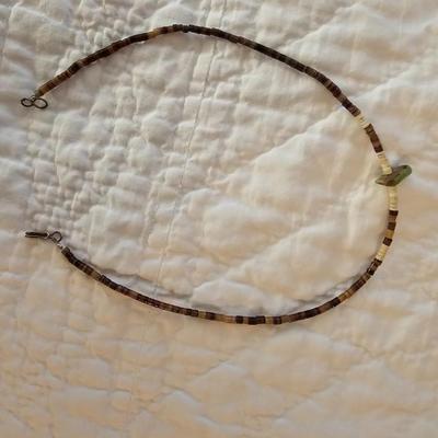 Two stone beaded necklaces and bear paw print clip on earrings