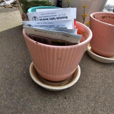 Decorative Ceramic flowerpots with seed packets and more