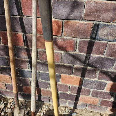 Yard and garden hand tools- tamper - and two shovels