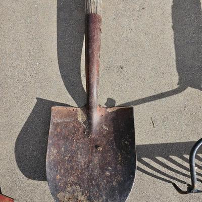 Get ready for yard work! Yard hand tools -- rake - hoe - shovel and weeder