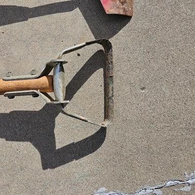 Get ready for yard work! Yard hand tools -- rake - hoe - shovel and weeder