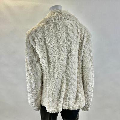 430 MICHAEL KORS White Faux Fur Coat Size XL