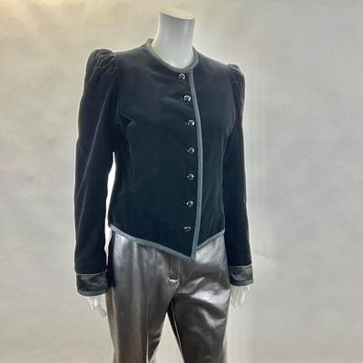 431 Vintage SAINT LAURENT Rive Gauche Black Velvet Jacket Size 40