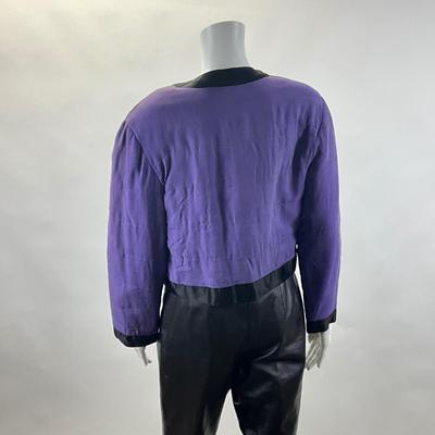 432 Vintage BERGDORF GOODMAN Purple Cropped Jacket Size 6