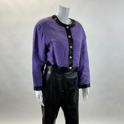 432 Vintage BERGDORF GOODMAN Purple Cropped Jacket Size 6