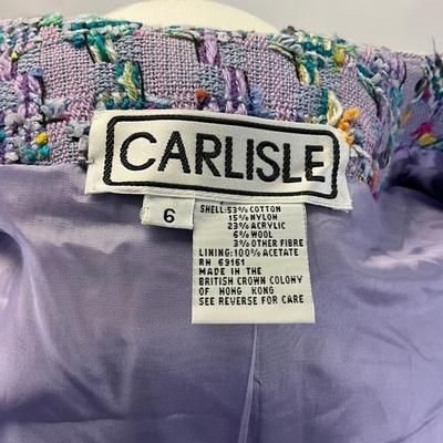 433 Vintage CARLISLE Lavender Multicolor Jacket Size 6