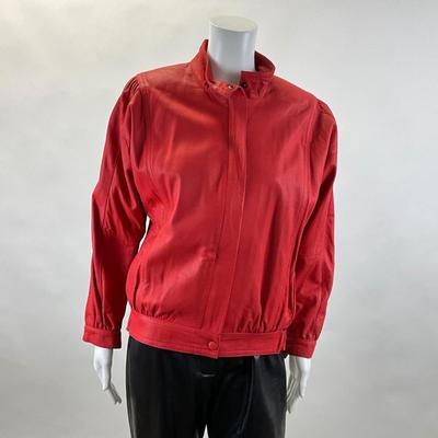 435 MAUS & HOFFMAN Lambskin Red Leather Jacket Size S