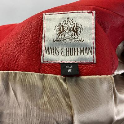 435 MAUS & HOFFMAN Lambskin Red Leather Jacket Size S