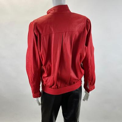 435 MAUS & HOFFMAN Lambskin Red Leather Jacket Size S