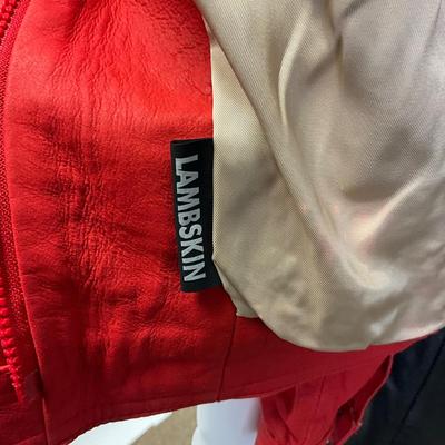 435 MAUS & HOFFMAN Lambskin Red Leather Jacket Size S