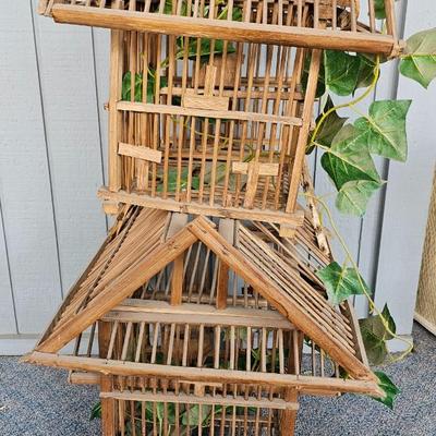 Large wooden bird house cage