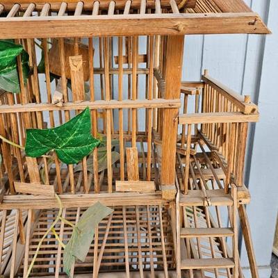 Large wooden bird house cage