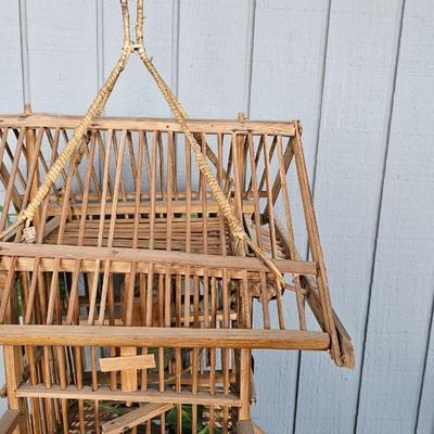 Large wooden bird house cage