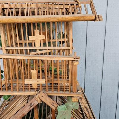 Large wooden bird house cage