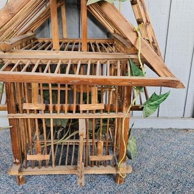 Large wooden bird house cage