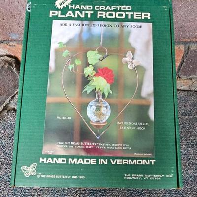 Hand carved one piece Wooden pitchfork UNIQUE! with two plant rooters