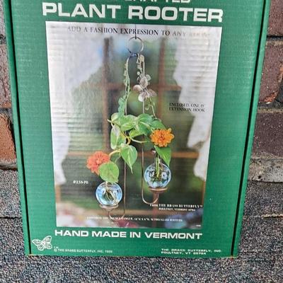 Hand carved one piece Wooden pitchfork UNIQUE! with two plant rooters